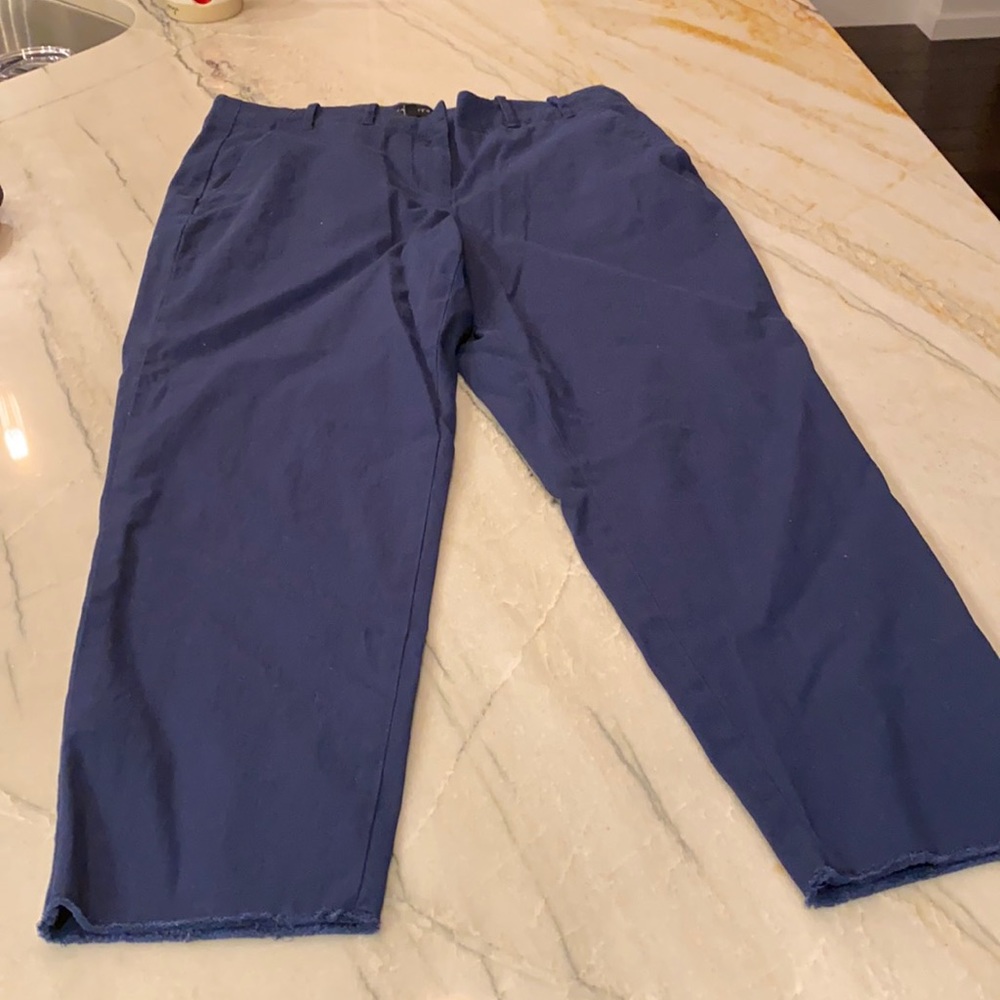 Talbots crop navy chinos.